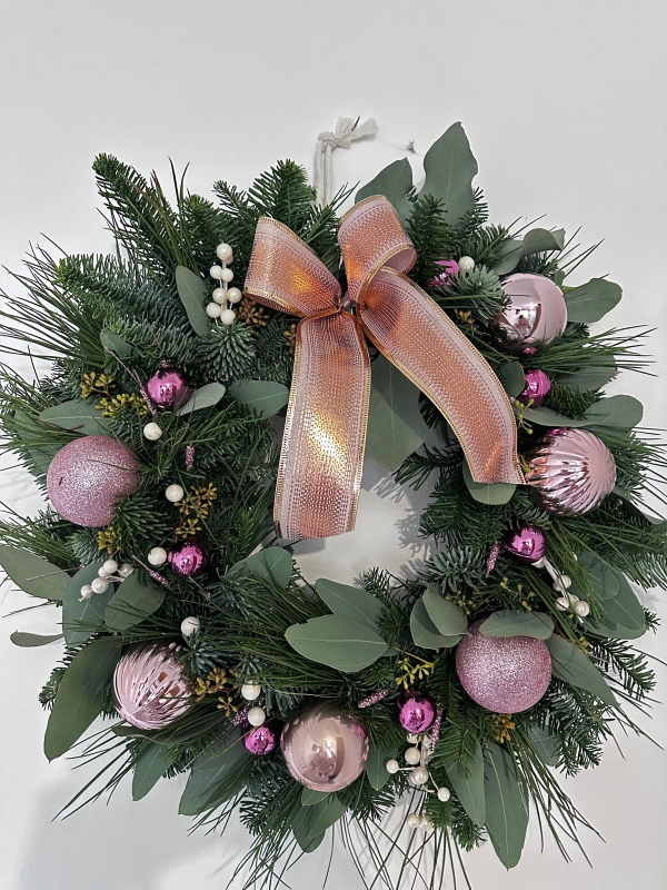 Pink Christmas Wreath