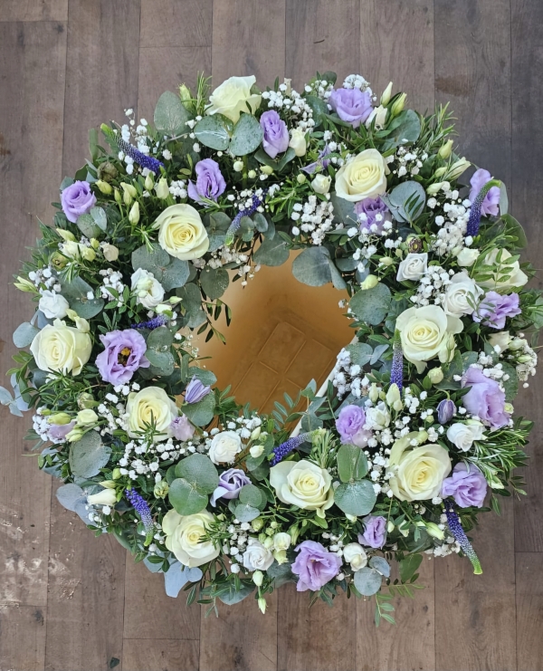 Purple and White Wreath