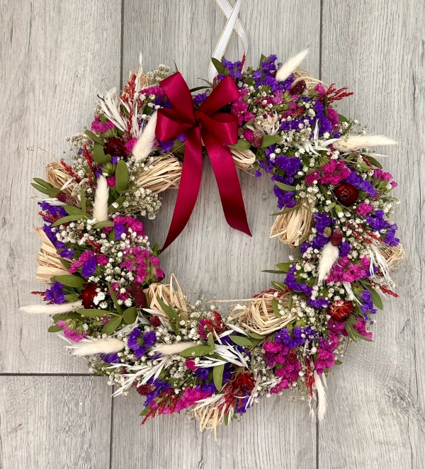 Red and purple wreath